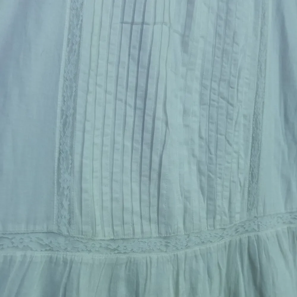 Gap Kids Girls XXL 14-16 White Cotton Cottage Babydoll Dress Maxi Tiered Pleats